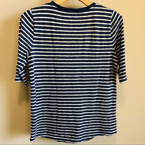 J. Crew Jeweled Painter T-Shirt in Navy Stripes Women's Size Small 100% Cotton - Picture 4 of 6
